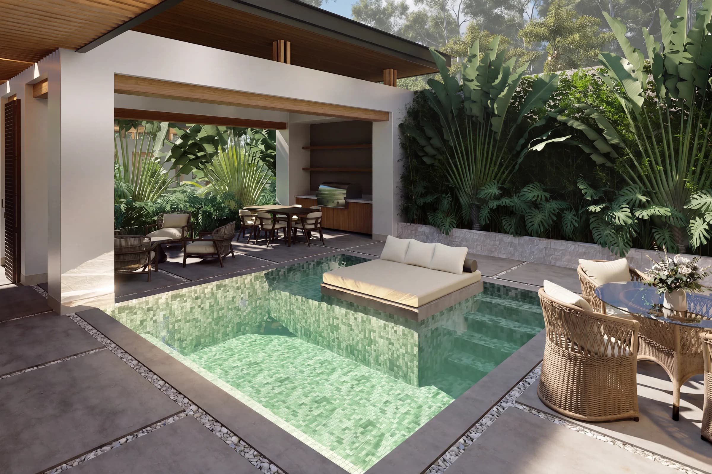 Model A private pool seen from the terrace
